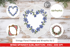 Vintage Floral Frames Wind Spinner Product Image 1