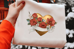 Vintage Floral Heart Clipart Product Image 2