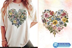 Vintage Floral Heart Clipart Bundle Product Image 3