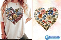 Vintage Floral Heart Clipart Bundle Product Image 2