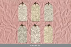Vintage Floral Ornamental Patterned Shaped Tags Product Image 1