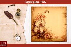 Vintage Digital paper Mothers day floral Old paper scrapbook Product Image 1