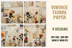 Vintage Flowers, Digital Paper Product Image 1