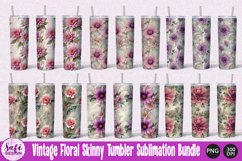 Vintage Floral Skinny Tumbler Sublimation Bundle Product Image 2