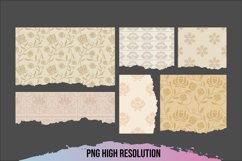 Vintage Floral Pattern Torn Paper Product Image 1