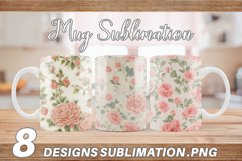 Vintage floral wallpaper Mug sublimation design Product Image 1