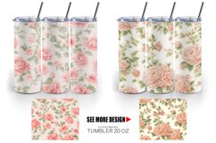 Vintage floral wallpaper Tumbler Sublimation Wrap Product Image 3