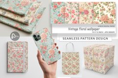 Digital Paper Vintage floral wallpaper Product Image 1