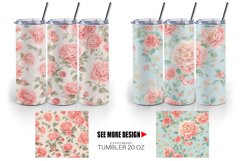 Vintage floral wallpaper Tumbler Sublimation Wrap Product Image 4