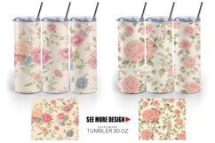Vintage floral wallpaper Tumbler Sublimation Wrap Product Image 6
