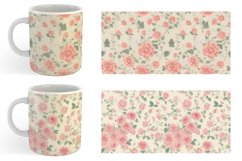 Vintage floral wallpaper Mug sublimation design Product Image 5