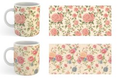 Vintage floral wallpaper Mug sublimation design Product Image 6