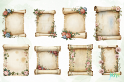 Vintage Floral Watercolor Clipart Product Image 9