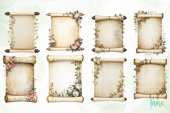 Vintage Floral Watercolor Clipart Product Image 8