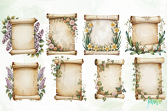 Vintage Floral Watercolor Clipart Product Image 7