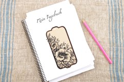 Watercolor Vintage Floral Wooden Board Clipart Bundle Product Image 4