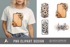 Watercolor Vintage Floral Wooden Board Clipart Product Image 1