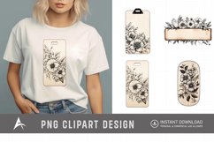 Watercolor Vintage Floral Wooden Board Clipart Product Image 1