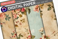 Vintage Florals Digital Paper Product Image 1