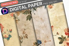 Vintage Florals Digital Paper Product Image 1