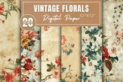 Vintage Floral Digital Paper Bundle Product Image 1