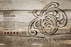 Vintage flourish number 6 monogram letter logo outline Product Image 1