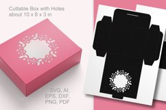 Vintage Flourish Window Rectangular Gift Box Paper Cut SVG