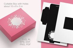 Vintage Flourish Window Rectangular Gift Box Paper Cut SVG
