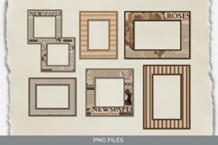 Vintage Flower Article in Newspaper Seamless Pattern Frame Product Image 1