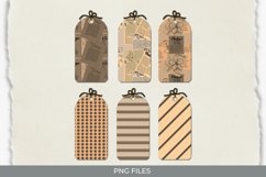 Vintage Flower Article in Newspaper Pattern Shaped Tags Product Image 1