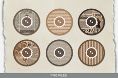 Vintage Flower Article in Newspaper Seamless Pattern Button Product Image 1
