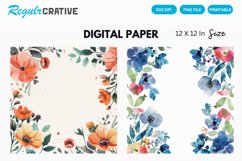 Vintage Flower Digital Paper Product Image 1