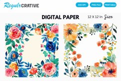 Vintage Flower Digital Paper Product Image 1