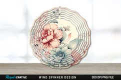 Vintage Flower Wind Spinner Sublimation PNG Design Product Image 1