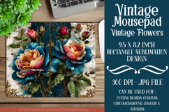 Vintage Mousepad, Sublimation Mousepad, Floral Mousepad, d10 Product Image 1