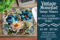 Vintage Mousepad, Sublimation Mousepad, Floral Mousepad, 102 Product Image 1