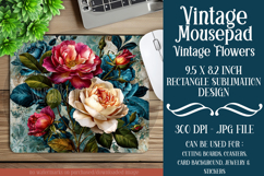 Vintage Mousepad, Sublimation Mousepad, Floral Mousepad, 103 Product Image 1