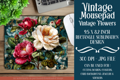 Vintage Mousepad, Sublimation Mousepad, Floral Mousepad, 104 Product Image 1