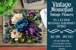 Vintage Mousepad, Sublimation Mousepad, Floral Mousepad, 105 Product Image 1