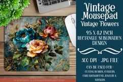 Vintage Mousepad, Sublimation Mousepad, Floral Mousepad, 109 Product Image 1