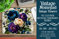 Vintage Mousepad, Sublimation Mousepad, Floral Mousepad, 111 Product Image 1