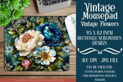 Vintage Mousepad, Sublimation Mousepad, Floral Mousepad, 112 Product Image 1