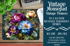 Vintage Mousepad, Sublimation Mousepad, Floral Mousepad, 119 Product Image 1