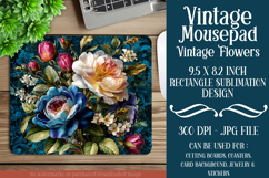 Vintage Mousepad, Sublimation Mousepad, Floral Mousepad, d12 Product Image 1