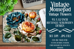 Vintage Mousepad, Sublimation Mousepad, Floral Mousepad, 120 Product Image 1