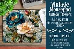 Vintage Mousepad, Sublimation Mousepad, Floral Mousepad, 121 Product Image 1