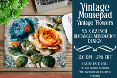 Vintage Mousepad, Sublimation Mousepad, Floral Mousepad, 123 Product Image 1