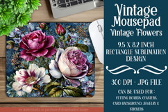 Vintage Mousepad, Sublimation Mousepad, Floral Mousepad, 127 Product Image 1
