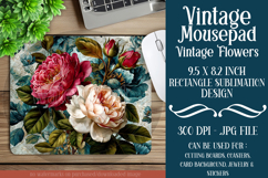 Vintage Mousepad, Sublimation Mousepad, Floral Mousepad, 129 Product Image 1