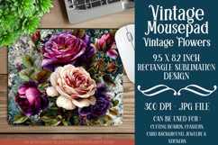 Vintage Mousepad, Sublimation Mousepad, Floral Mousepad, 130 Product Image 1